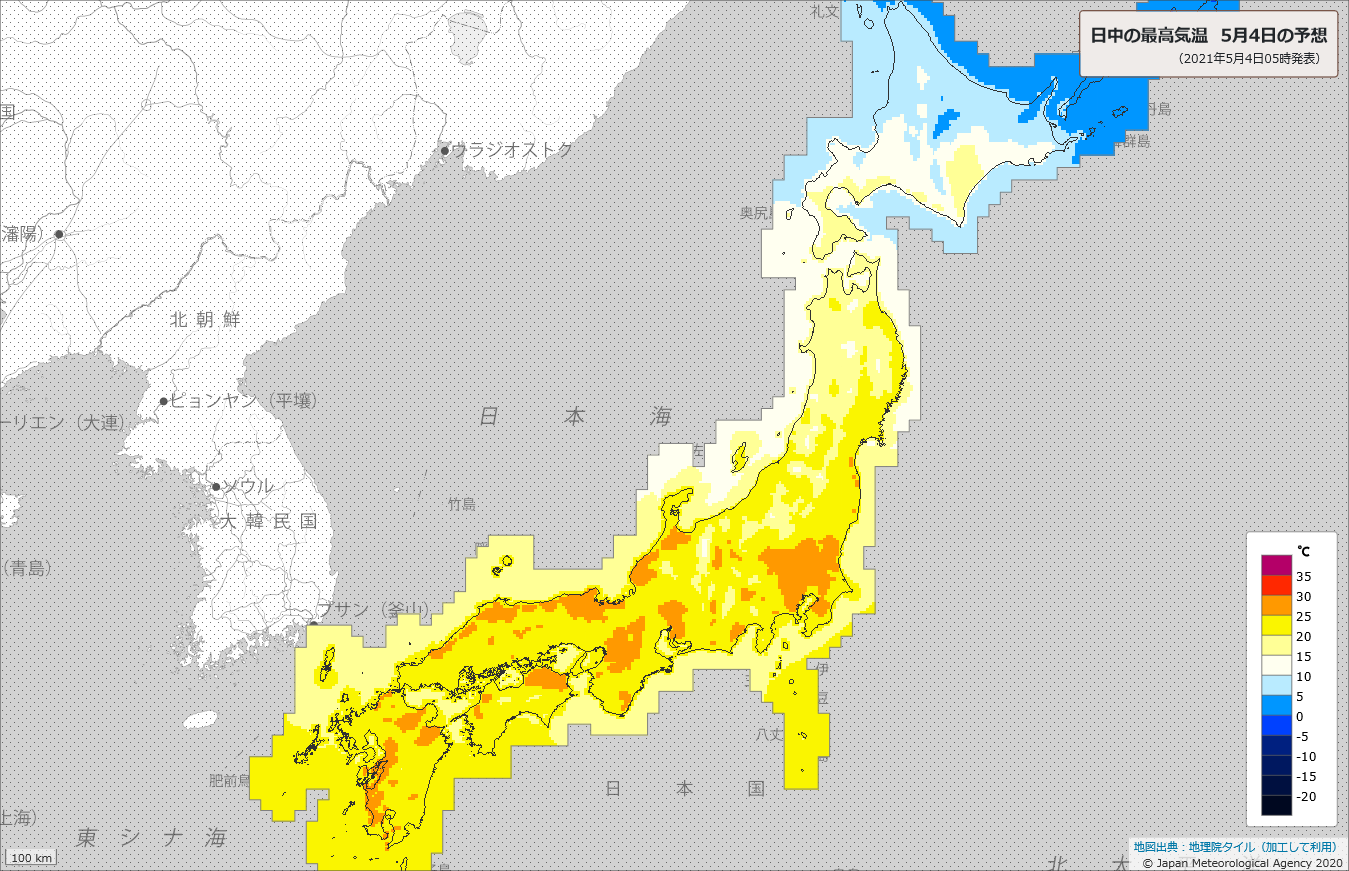 荒木健太郎 夏日のところが多くなります 今日4日の最高気温は東京都心や横浜 名古屋 大阪などで25 と夏日の予報です 服装などにお気をつけください T Co Pdis6spfak Twitter