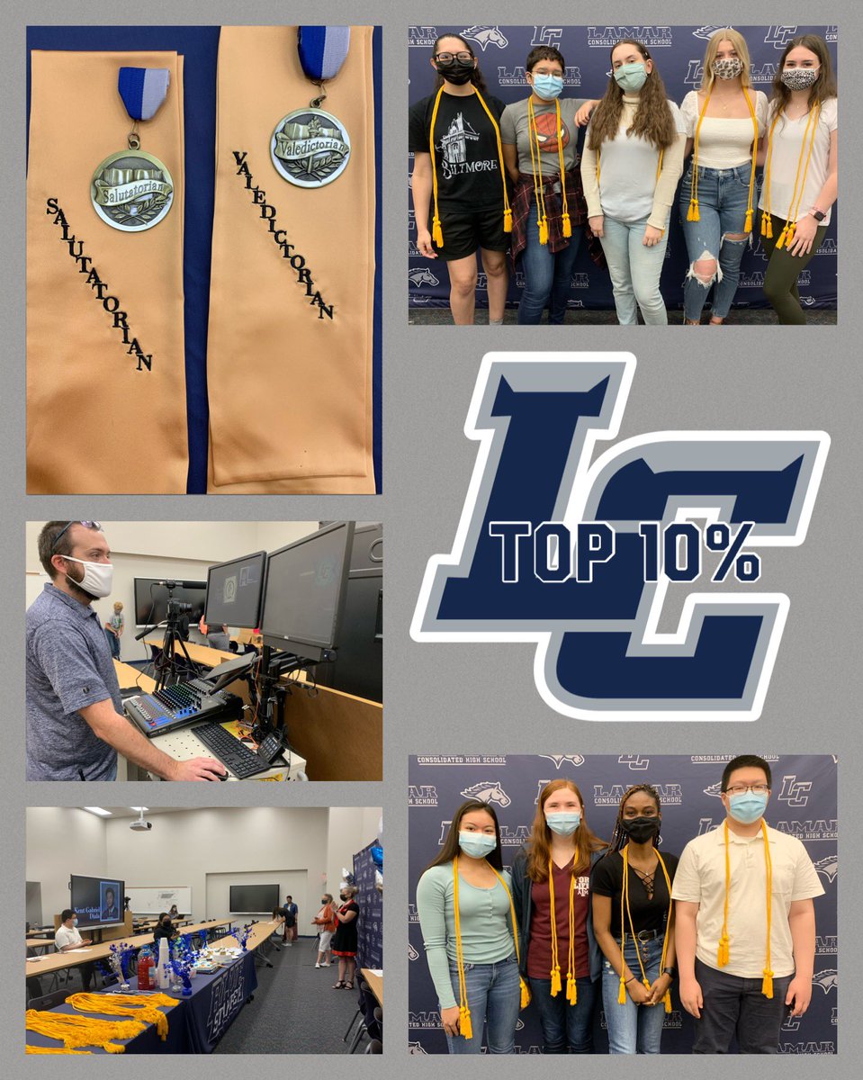 Today, with the tech support from our mastermind Mr. Squires, we were able to celebrate Top 10% with our Face to Face and Virtual Learners. Congratulations to our Class of 2021 Top 10% #BlueStampede 💙⭐️🐴🎓