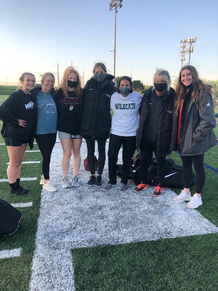 Some former Wildcats in the stands tonight supporting our Wildcats as they advance to the District Final with their 3-0 win over Burke.  I'm assuming their tattoos are hidden by their jackets!