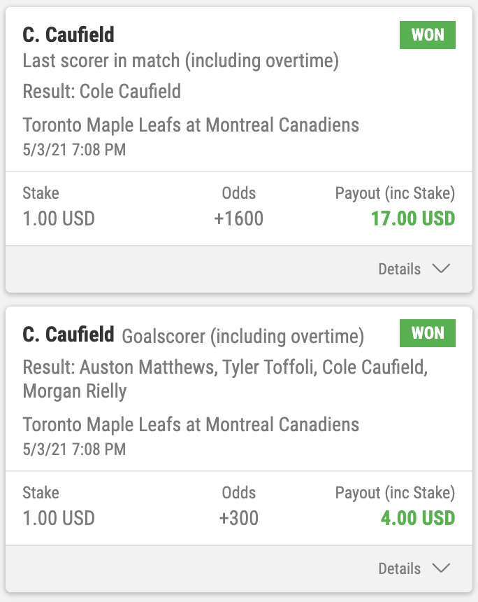 Thank u <a href="/colecaufield/">Cole Caufield</a>, not much, but maybe next time I'll drop a little more!