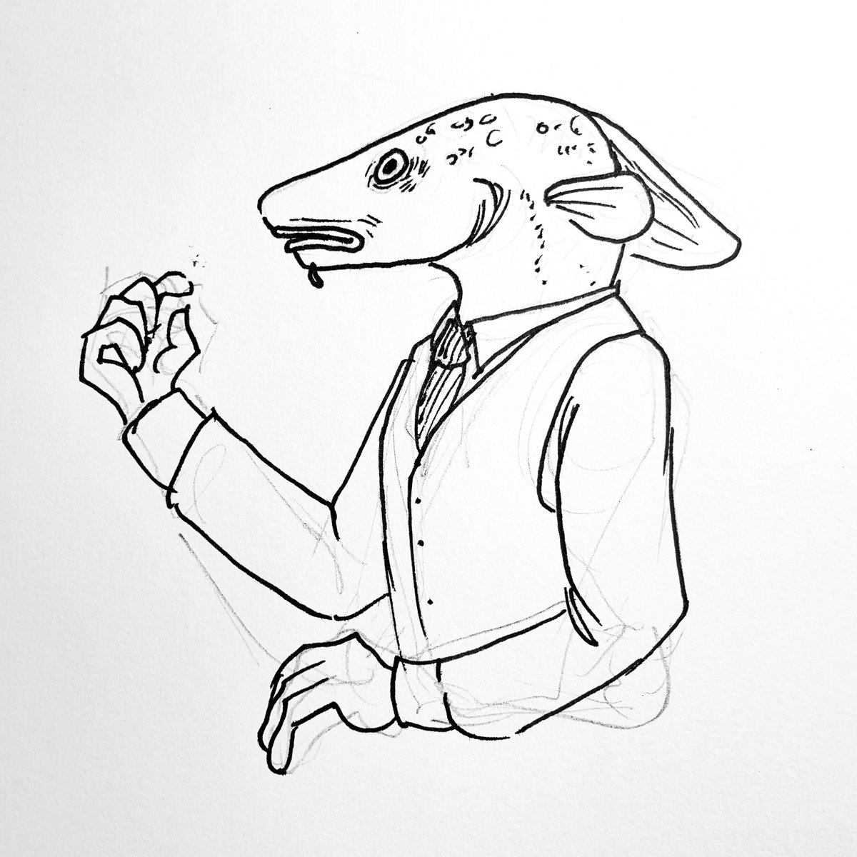 AshesWhatThe's tweet photo. First #CuppaJavaSMP fanart! This is the Cod Boss, a combination of my mob boss character and the cod head joke!
Credit to this amazing drawing goes to @theskyprism, an amazing artist and member of the community!
(@NewsCuppa rt pls?) https://t.co/solSCFwb8W
