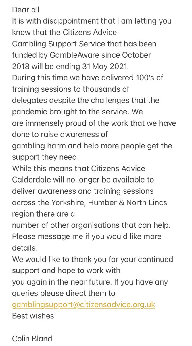Citizens Advice Gambling Support Service Yorkshire tweet media