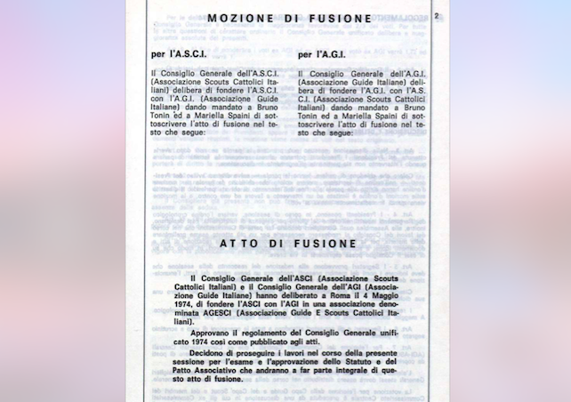 agesci's tweet photo. Oggi, nel 1974, nasceva l'#Agesci dalla fusione di ASCI e AGI, di cui riportiamo l'atto originale. Dietro questo acronimo c'è la vita di 185mila persone, che ogni giorno fanno del loro meglio per lasciare il mondo un po' migliore di come lo hanno trovato. #seiguida #seiscout https://t.co/H2r9Z0MhfZ