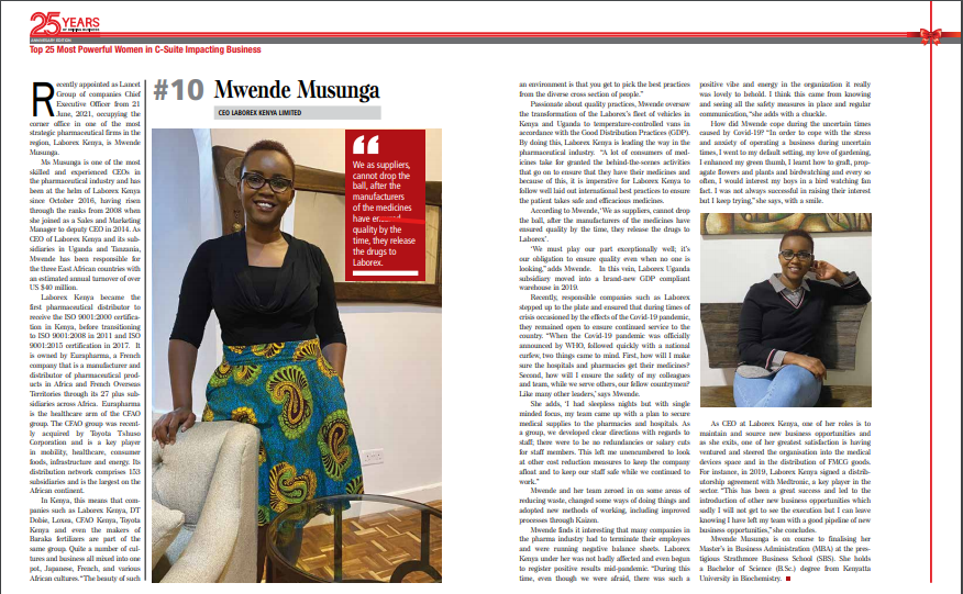 m_musunga's tweet photo. I am humbled to be recognized as one of the Top 25 most powerful women in C-Suite impacting business in the May/June issue of the Business Monthly Magazine. Congratulations to the other women on the list who are doing amazing work in their respective fields. #WomeninBusiness https://t.co/51mDAeKaRV