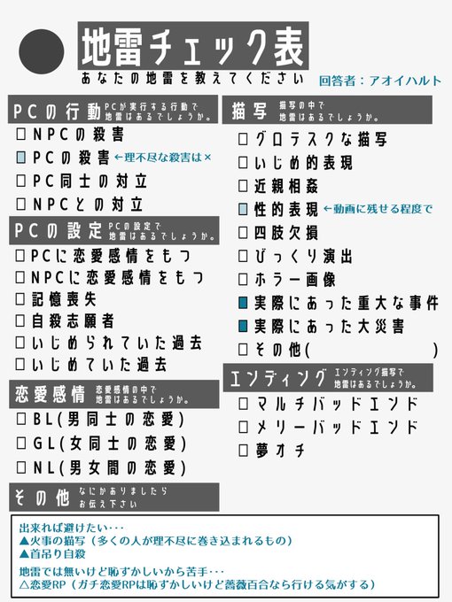 Liste Des Tweetsアオイハルト A Donne Le Hash Trpg自己紹介シート 1 Whotwi Analyse Graphique Twitter Liste Des Tweetsアオイハルト A Donne Le Hash Trpg自己紹介シート 1 Whotwi Analyse Graphique Twitter