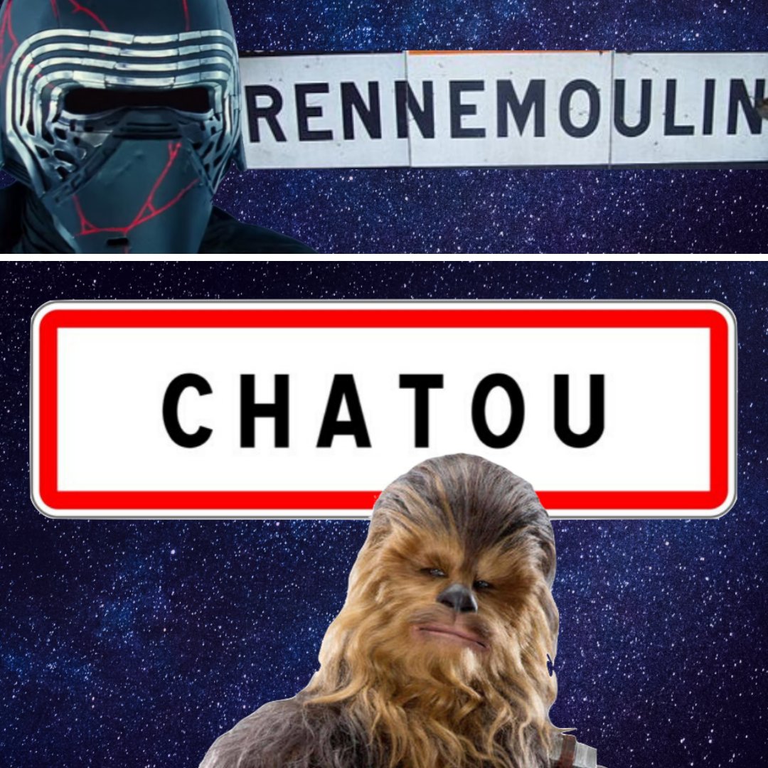Les_Yvelines's tweet image. #MayTheFourth 🚀 Aujourd'hui c'est le #StarWarsDay. L'occasion de s'amuser avec le nom des communes yvelinoises !
⭐ Beynes Kenobi
⭐ Kylo Ren-nemoulin
⭐ Chatoubacca 
⭐ La Celle-3PO
⭐ Jouars-Jouars Binks 
⭐ Darth Maule
On attend vos jeux de mots ! 😄