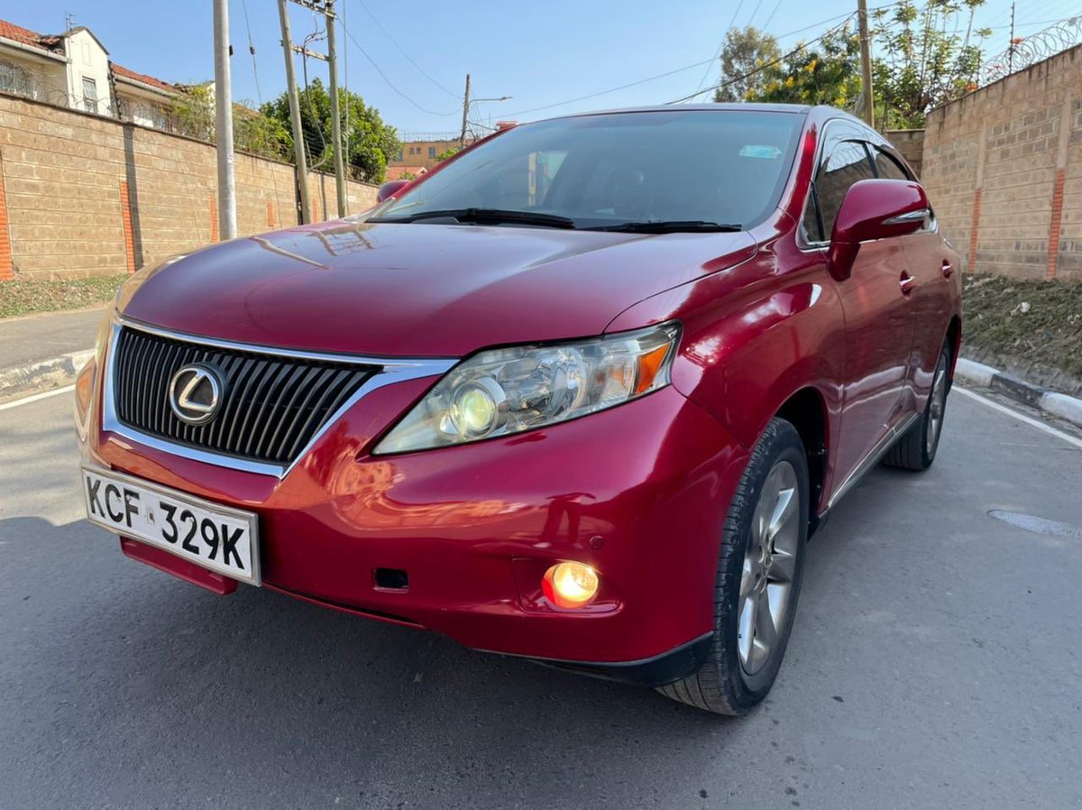 Lexus RX 350
Wine Red
2009
3450cc
Petrol
Auto
123000kms Genuine mileage
*Sunroof*
DVD screen
Reverse camera
Steering controls
Bluetooth 
Cruise control
Parking sensors
Beige fabric interior with leather highlights 
Electric seats
Original paint
Fog lights 
19” alloy
@1,950,000/=