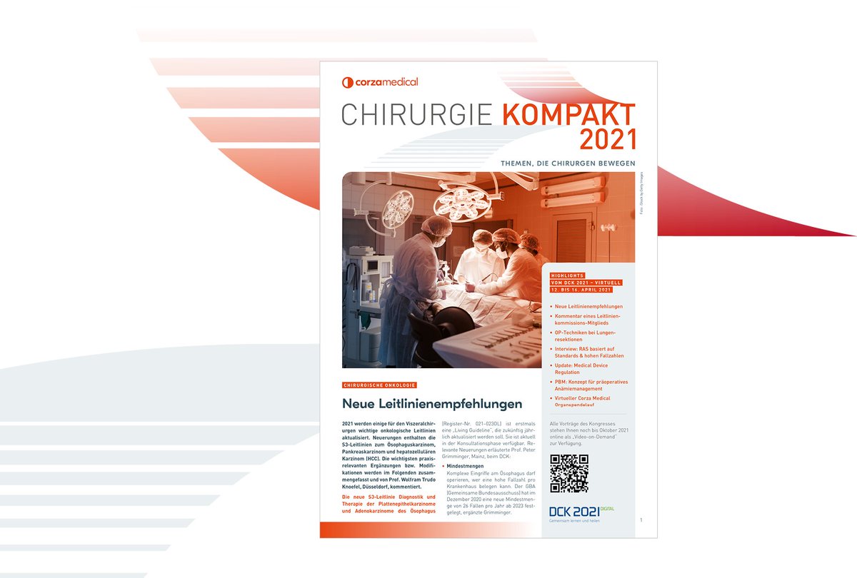 For our German speaking audience: 
We are happy to publish this year´s Chirurgie kompakt with highlights from the German Surgeons Congress DCK 2021. 

Read the digital magazine and listen to our podcast with the DCK president 2021 here: hubs.ly/H0MrjxC0