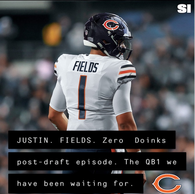 Justin. MF. Fields. Our post-draft episode. What it means to have a franchise-changing QB1. Plus our look at the rest of Pace's weekend and tons more. Thanks for listening. #zerodoinks #JustinFields #Bears #BearsDraft