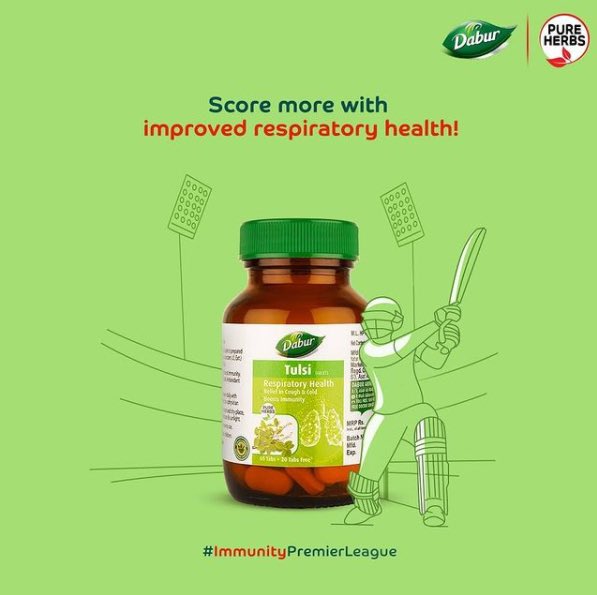 DaburIndia's tweet photo. Take your daily dose of immunity & strengthen your respiratory health with 100% Ayurvedic Tulsi tablets from the House of Dabur.
#TaiyyarRehnaHai #IPL2021 #IPL #Cricket #Dabur #PureHerbs #Immunity #Amla #AmlaTablets #AmlaFruit #BoostImmunity #StrengthenImmunity #VitaminC https://t.co/JaeiP8MlQd