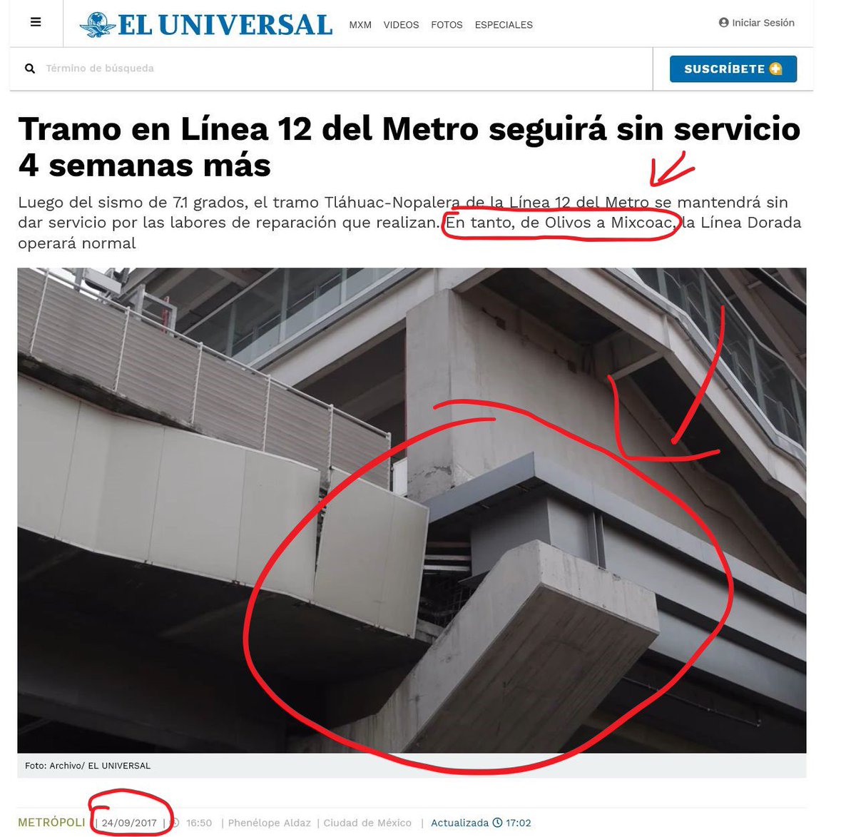SebasRhp1's tweet photo. Fachos que lucran con la tragedia del metro y la tratan de asociar a Laguna Verde les refresco la memoria, en 2017 los habitantes de la #CDMX sufrimos un terremoto que nos arrebató a much@s. En ese entonces el encargado de las reparaciones fue Miguel Ángel Mancera. https://t.co/MVMecozzmc