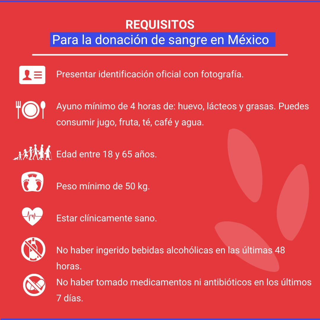 donaenvida's tweet photo. #CDMX Te recordamos los requisitos para donar sangre. Tu puedes hacer la diferencia. Ayudar está en la sangre. ¡Todos somos uno! #donasangre #donaenvida https://t.co/7YeHMC3T7z