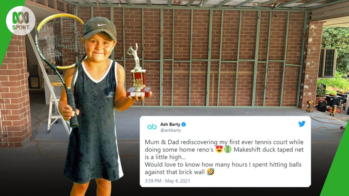 😍🎾 A little bit of handywork from the parents for a future world champion! 💛️💚️

Might be a bit tricky to practice the smash though … 😂

📸 <a href="/ashbarty/">Ash Barty</a> #GoAussies