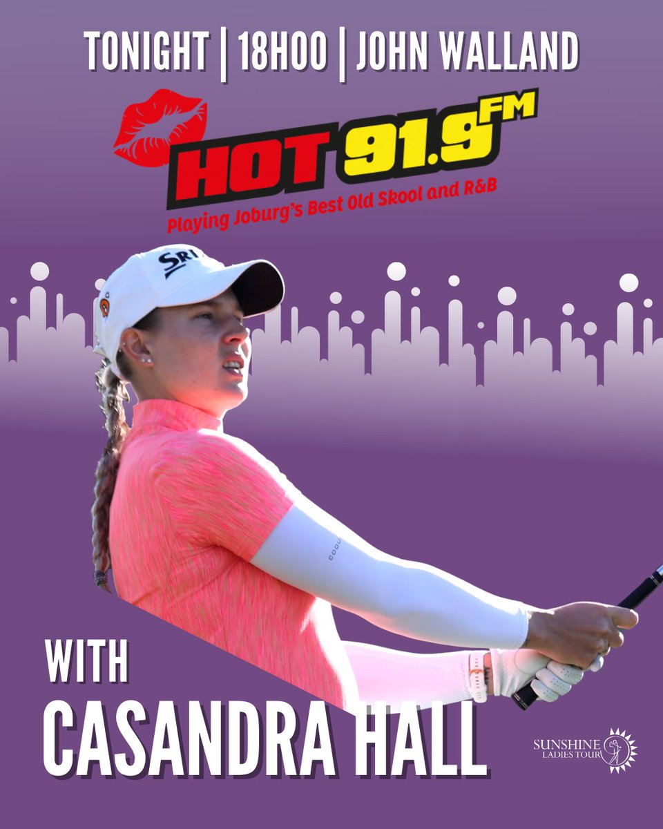 Casandra Hall on Hot 91.9 FM.

At 18h00 tonight with John Walland.

@Hot919fm
<a href="/johnwalland/">John Walland</a>
<a href="/GolfCass/">Cass_golf</a>

#SunshineLadiesTour 
#LevelUp
#Golf