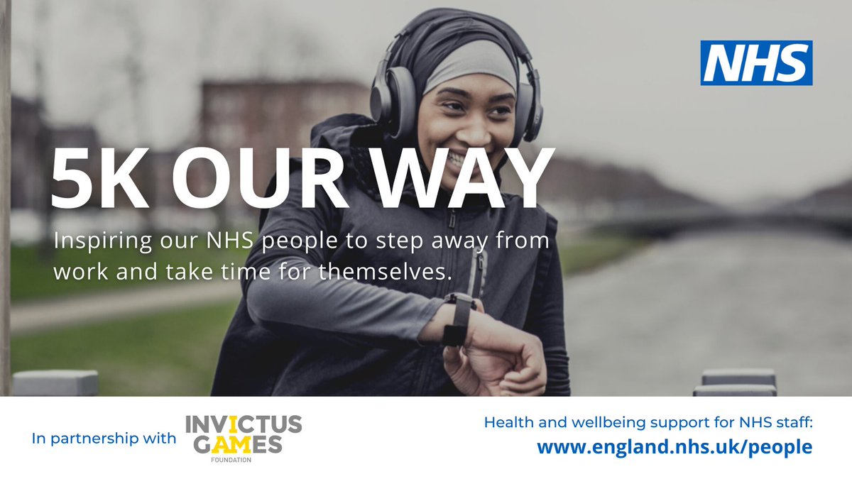 May is #NationalWalkingMonth! Our #5kOurWay challenge in partnership with #WeAreInvictus is a great opportunity for #OurNHSPeople to get your steps in and feel the benefits. Sign up today (waterproofs optional):  england.nhs.uk/supporting-our…