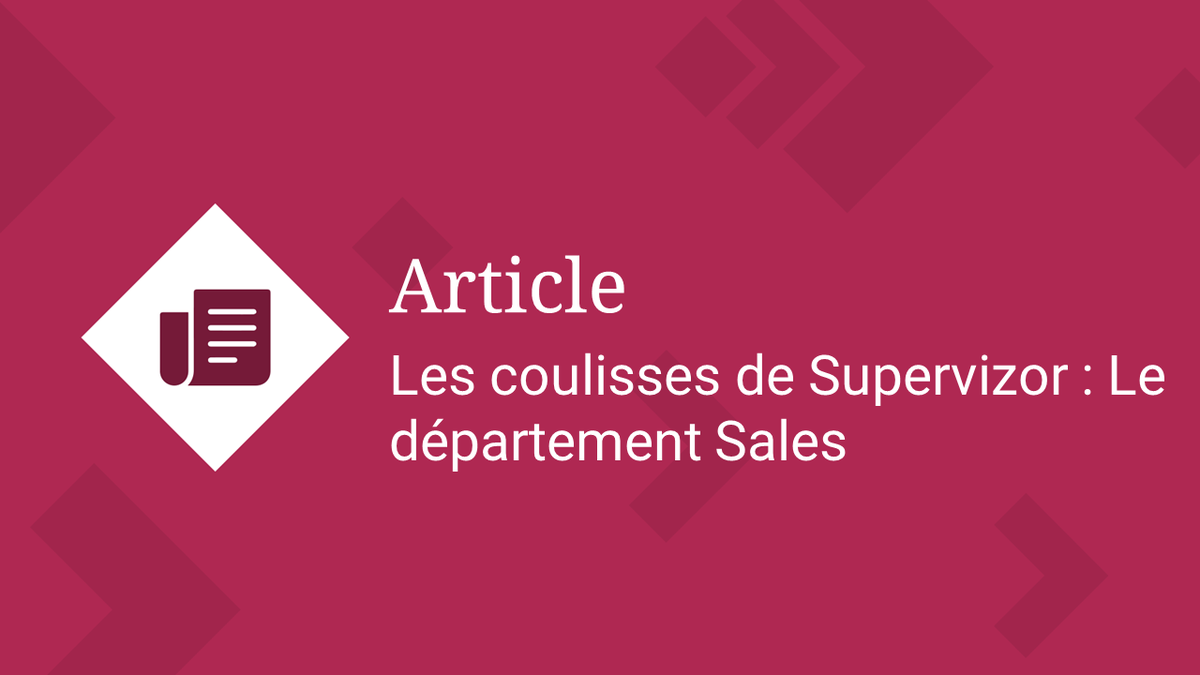 "Supervizor c’était avant tout une belle promesse à nos débuts, pour devenir un outil à la croisée des chemins"

Découvrez l'interview du Head of Business Development et Head of Sales dans le dernier article de notre série.

Pour y accéder 👇

hubs.ly/H0Mpkg80
