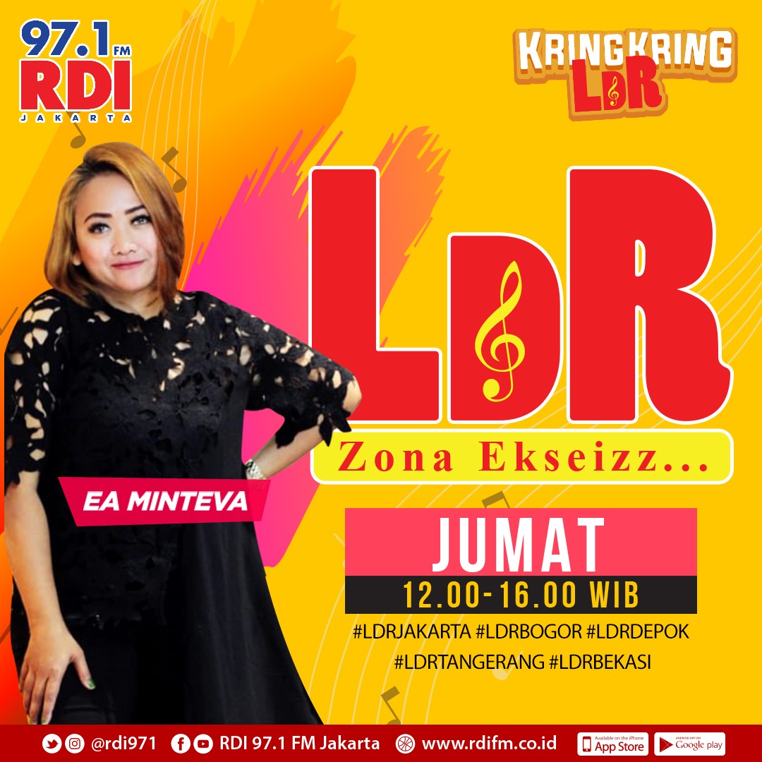 97.1 FM RADIO RDI JKT (@rdi971) on Twitter photo #LDRZONAEKSEIZZ
Sobat RDI!
#LDRZONAEKSEIZZ balik lagi, waktunya kamu request lagu dan kirim salam di #LDR
<a href="/ea_minteva/">EA MINTEVA</a>
Jangan lupa ya menggunakan #LDRJAKARTA #LDRBOGOR #LDRDEPOK #LDRTANGERANG #LDRBEKASI sesuai dengan lokasi kamu
Yuk komen dibawah ya, atau WA 0812-1212-971 #LDRZONAEKSEIZZ
Sobat RDI!
#LDRZONAEKSEIZZ balik lagi, waktunya kamu request lagu dan kirim salam di #LDR
<a href="/ea_minteva/">EA MINTEVA</a>
Jangan lupa ya menggunakan #LDRJAKARTA #LDRBOGOR #LDRDEPOK #LDRTANGERANG #LDRBEKASI sesuai dengan lokasi kamu
Yuk komen dibawah ya, atau WA 0812-1212-971