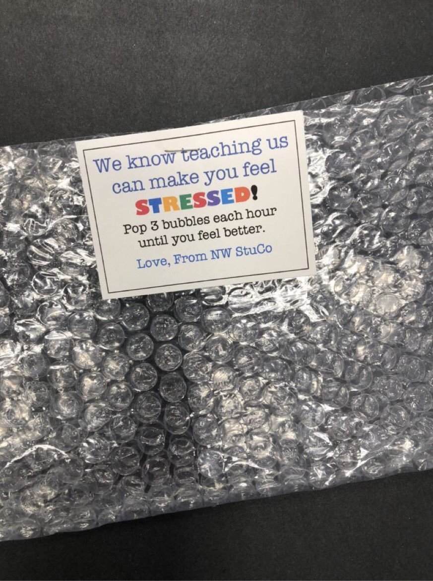 Today was the start of teacher appreciation week! We hope you enjoyed the bubble rap and de stressed! Thank you for all your hard work!