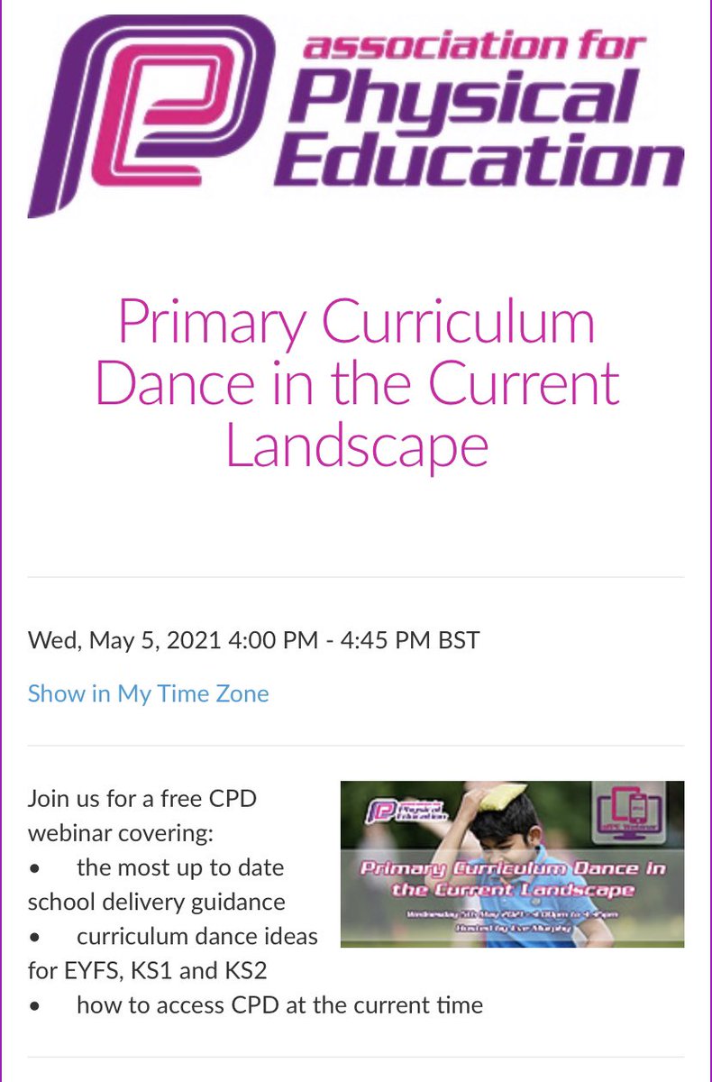 Primary Teachers ⭐️ Join me tomorrow for a free @afPE_PE webinar 4-5pm. Feel free to share/RT ⭐️ register.gotowebinar.com/register/73530…