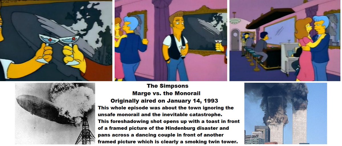 Here are some screenshots pointing out the comparison. Quite an eerie bit of foreshadowing considering the episode originally aired in 1993, eight years before 9/11. I looked further into this scene to see if I could find any additional layers of meaning.