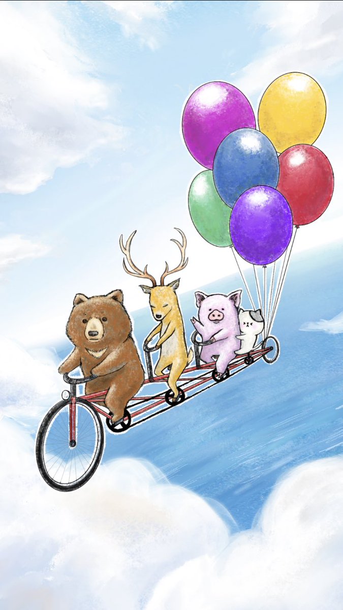 おこにゃん A Twitter 空もとべるはず タンデム 自転車 空 サイクリング 風船 イラスト 可愛い デジタル 癒し 絵描きさんと繋がりたい イラスト好きな人と繋がりたい おこにゃん A Twitter 空もとべるはず タンデム 自転車 空 サイクリング 風船 イラスト 可愛い デジタル 癒し 絵描きさんと繋がりたい イラスト好きな人と繋がりたい