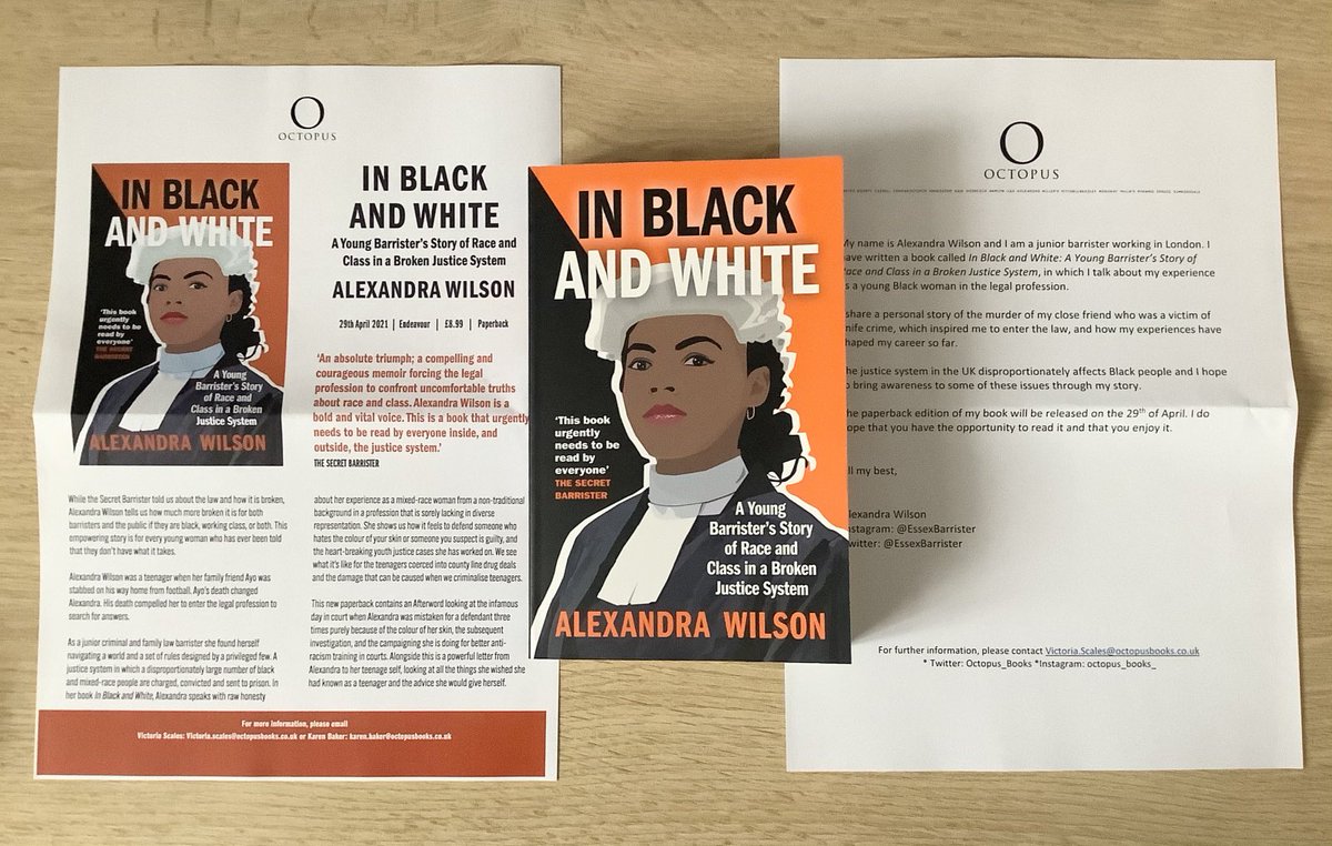 Linda Hill (@lindahill50hill) on Twitter photo Thank you so much <a href="/Octopus_Books/">Octopus Publishing</a> <a href="/VikScales/">Victoria Scales</a> for this fascinating looking #memoir #bookpost of #InBlackAndWhite by <a href="/EssexBarrister/">Alexandra Wilson</a>
What an incredible young woman. I can’t wait to discover more!
#nonfiction #justice #law #racism #diversity Thank you so much <a href="/Octopus_Books/">Octopus Publishing</a> <a href="/VikScales/">Victoria Scales</a> for this fascinating looking #memoir #bookpost of #InBlackAndWhite by <a href="/EssexBarrister/">Alexandra Wilson</a>
What an incredible young woman. I can’t wait to discover more!
#nonfiction #justice #law #racism #diversity