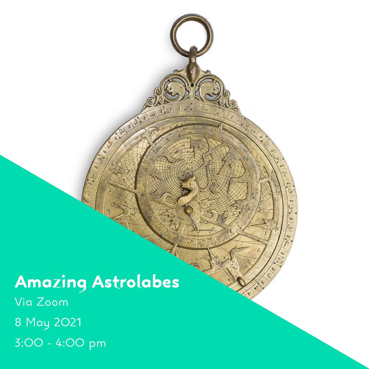 Join us on Saturday at 3:00pm for an astronomy-inspired online session about the Astrolabes in celebration of Doha Capital of Culture in the Islamic World.  This session will be held in English for 8 – 11 year olds

Zoom Meeting
us02web.zoom.us/j/8037657556