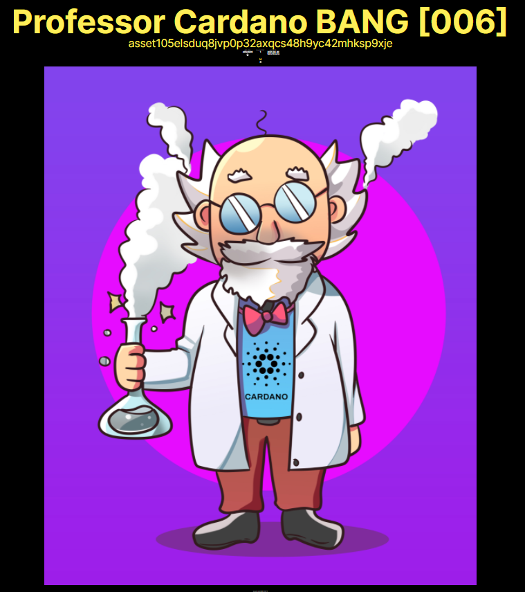 andreassosilo's tweet photo. BANG๐ฅ๐ฉ๐ปโ๐ฌ ... Professsor Cardano BANG the lab with wrong chemical reaction ๐งชโ๏ธโ ๏ธ Looking forward for the laboratory access key NFT๐ @ProfesCardano #CNFT #NFT #ProfessorCardano https://t.co/9NMaKyokaX
