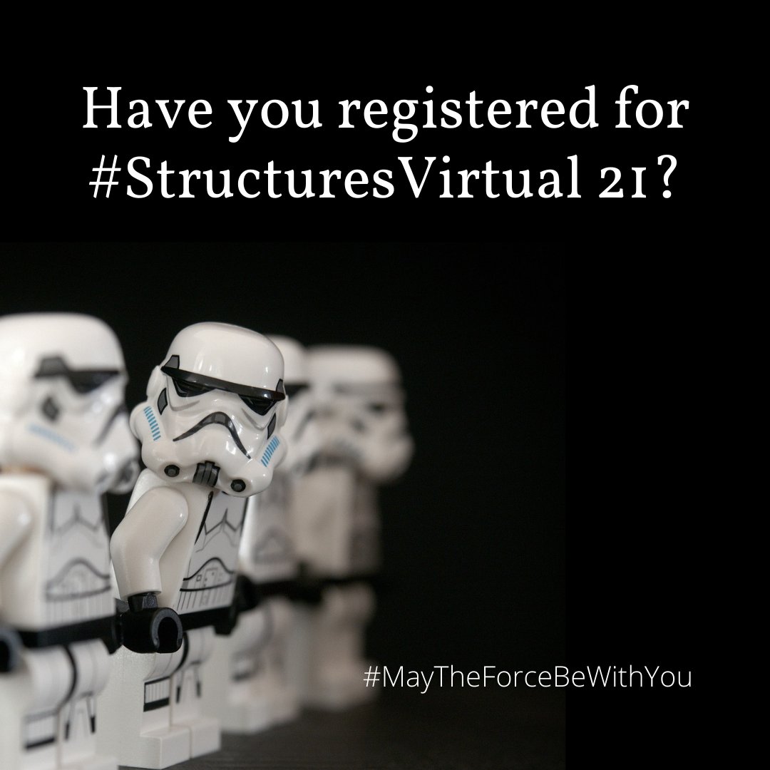 ASCE_SEI's tweet photo. Don't be a stormtrooper and miss your shot - register today for #StructuresVirtual21!
https://t.co/CfoHlWiQol
#MayTheForceBeWithYou #MayTheFourthBeWithYou https://t.co/0J0WA204bV