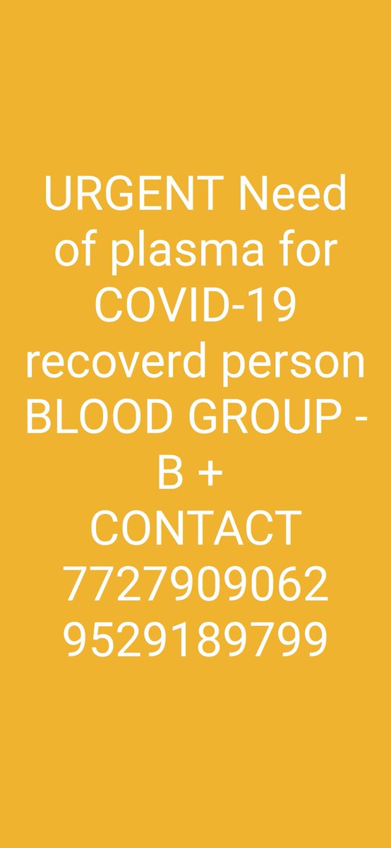 #Plasma #Covid19IndiaHelp #Jaipur

Plasma required for B+ blood group

@We_Are_Jaipur @BeautifulJaipur @JaipurCovid @jaipur_police