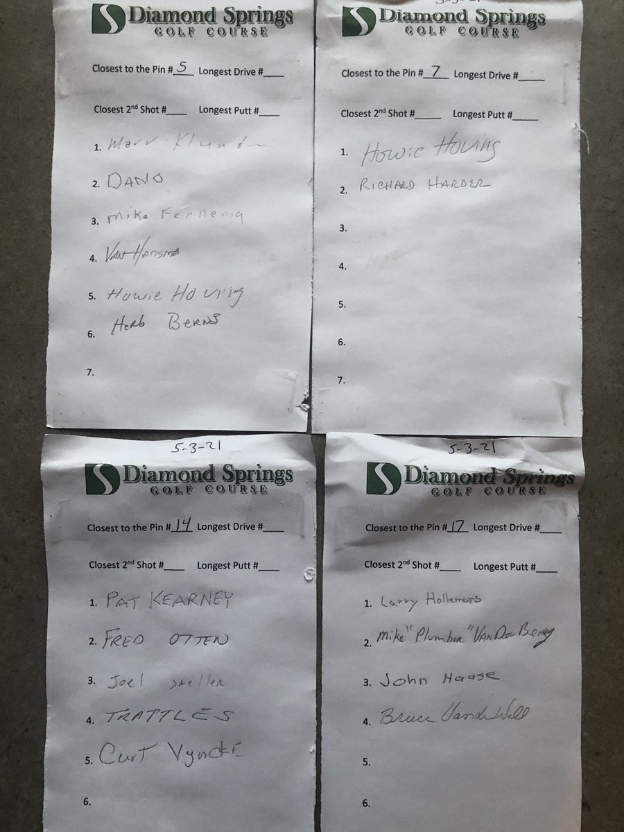 DSGCGOLF's tweet photo. These are the winners for the May 3rd senior scramble. Make sure that you sign your team up for the June and July Senior Scramble as it is now open! #golf #seniorscramble #golfmichigan https://t.co/2YsKHvS3ho