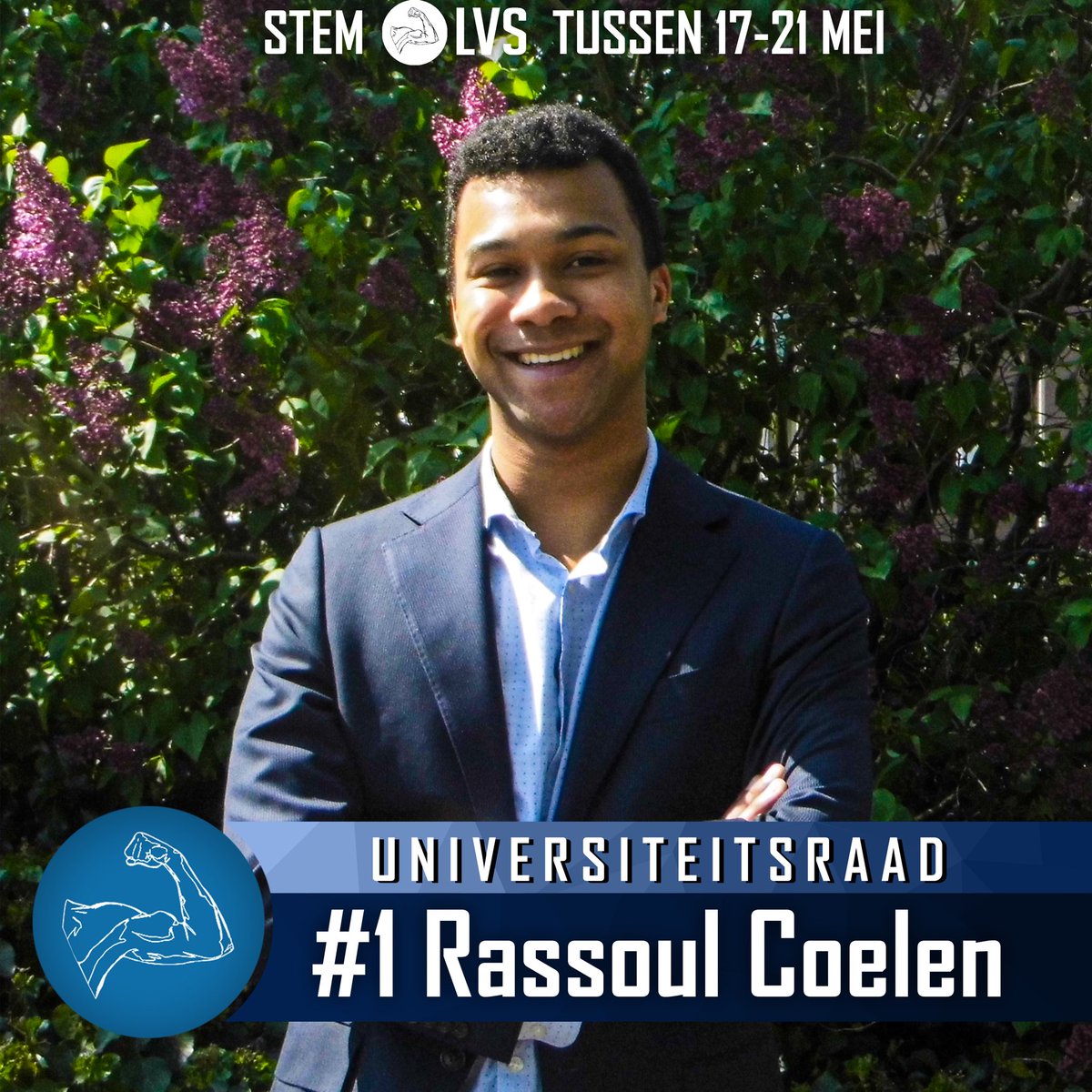 Maak kennis met onze kandidaat op nummer 1 op de lijst voor de Universiteitsraad. Stem tussen 17 en 21 mei op LVS!