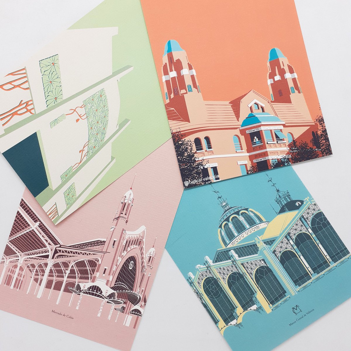 typicalvalencia's tweet photo. Has visto nuestras nuevas postales?
También en formato print 😉
Disponibles en nuestras tiendas
#fincaroja #CinesCaro #CEIPSantaTeresa #mercatcentraldevalencia #mercadodecolon 
#postales #postcards #poscardsfromvalencia
#valenciailustrada
#dissenyvalecià https://t.co/81IkLiBF6G