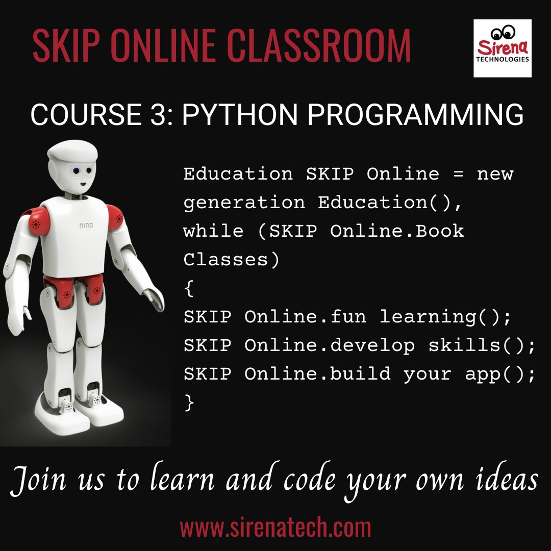 SirenaTech's tweet photo. Everyone can code when its taught right. Let's code right with NINO and Just fly with creative skills.
To book your online classes,
Contact:+91 92642 60843
Visit: https://t.co/wfjGogibj0
#SKIP #SKIP-PRESCHOOL #SKIP-E #SKIP-IoT #SIR #sirenatechnologies https://t.co/40VZPyg31T