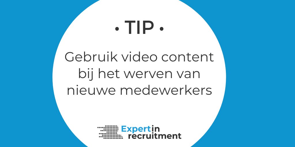 Video wordt 94% meer bekeken dan tekst en onze hersenen nemen bewegende beelden maar liefst 60.000 keer sneller. Bovendien wordt een video 40 keer sneller gedeeld dan een tekstuele post. Lees meer 👉 bit.ly/3egBoAz

#recruitmenttips #recruitment