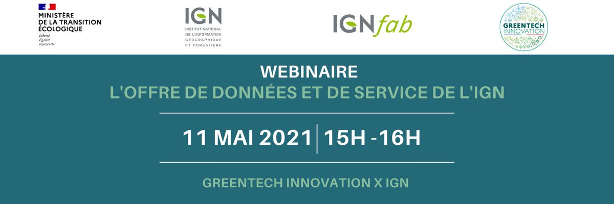 GreentechInno's tweet photo. #WEBINAIRE

@GreentechInno continue sa série de #webinaire avec  “L’offre de données et de service de l’IGN” en présence de @IGNFrance 

✉️Inscrivez-vous vite : https://t.co/GKsbydMI2C https://t.co/nfpsVR35ty