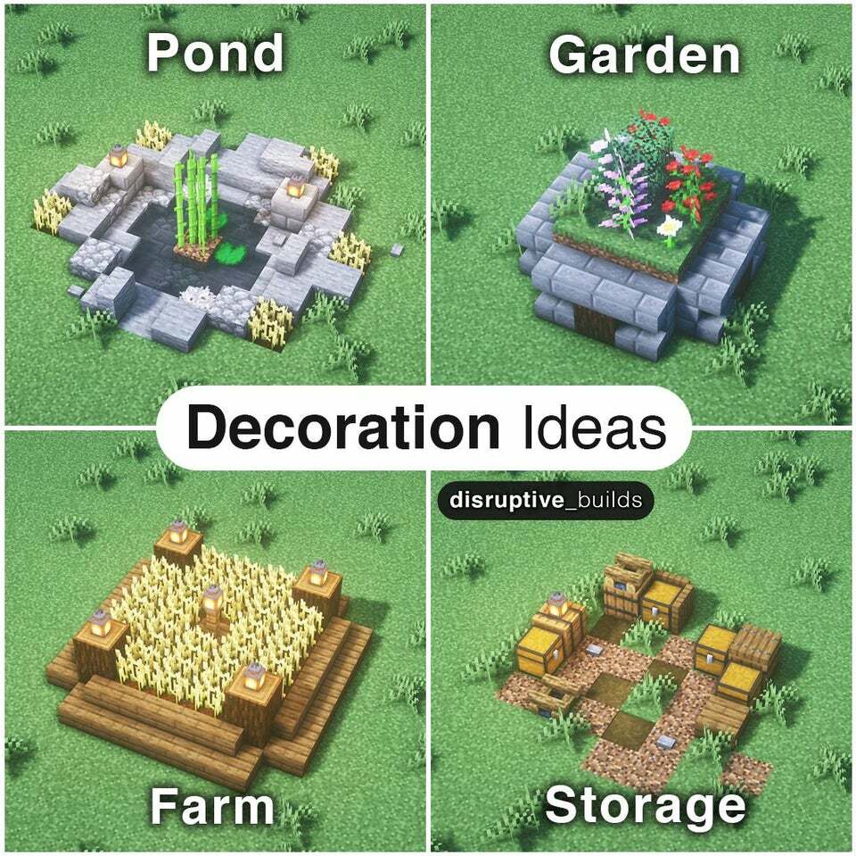 minecrafthytale on X: 4 random decoration ideas I created with my