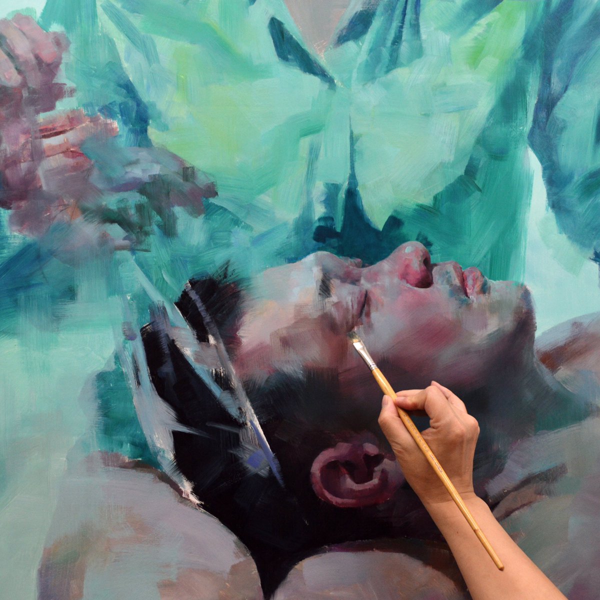 willyu0131's tweet photo. I am thinking about changing the background to dark.... 🙄Dark blue green.
.
.
#oilpainting #painting #artwork #sketch #drawing #colors #oiloncanvas https://t.co/RErsU55WJV