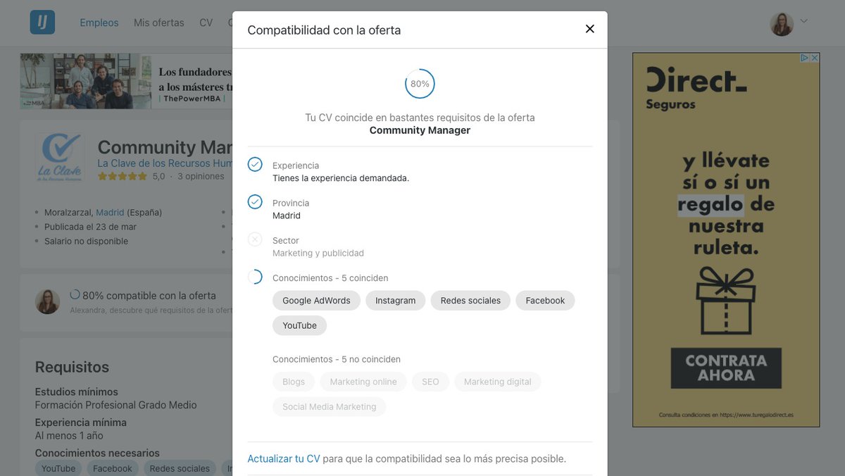 El CV perfecto para el trabajo que buscas es posible gracias a <a href="/InfoJobs/">InfoJobs</a> y a sun nueva función de compatibilidad que te ayuda a completarlo y mejorarlo para ser elegido👌 #InfoJobsCompatibilidad infojobs.net/ofertas-trabaj… infojobs.net.cacheweb.info/ad/34245/399021
