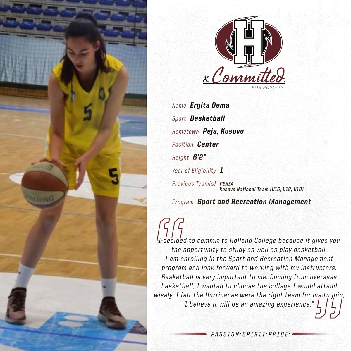 WBALL | 'Canes add 6'2" center from Kosovo to roster for upcoming season

DETAILS | hollandcollege.com/athletics%20ne…