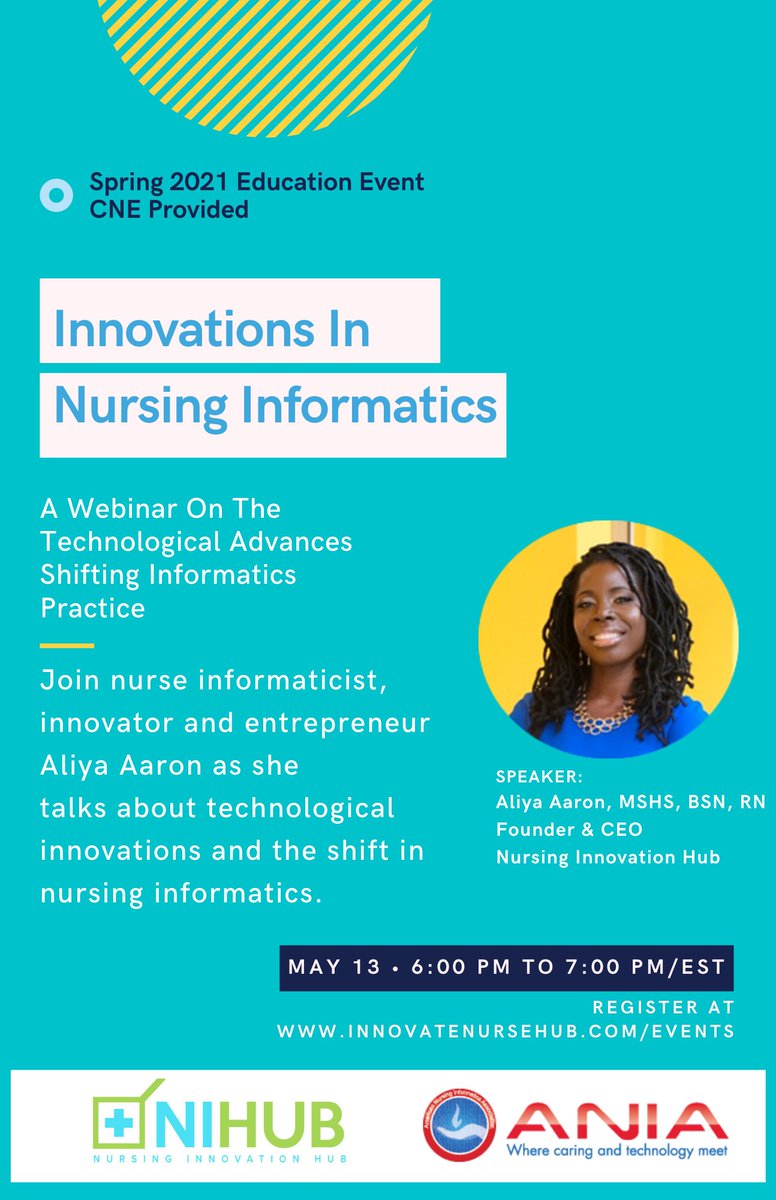 It’s #Nurses Month 2021!! All month long we’re celebrating 🥳 nurses #globally! 

We’ve partnered with <a href="/ANIAinformatics/">ANIA</a> to bring you a Spring #Education Event on Nursing Informatics! 

RSVP: innovatenursehub.com/event/innovati…

#NursesMonth #nursinginformatics