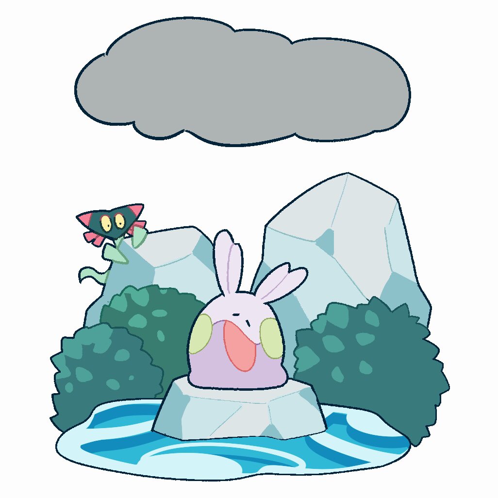 pokemon (creature) no humans water open mouth rock cloud white background  illustration images