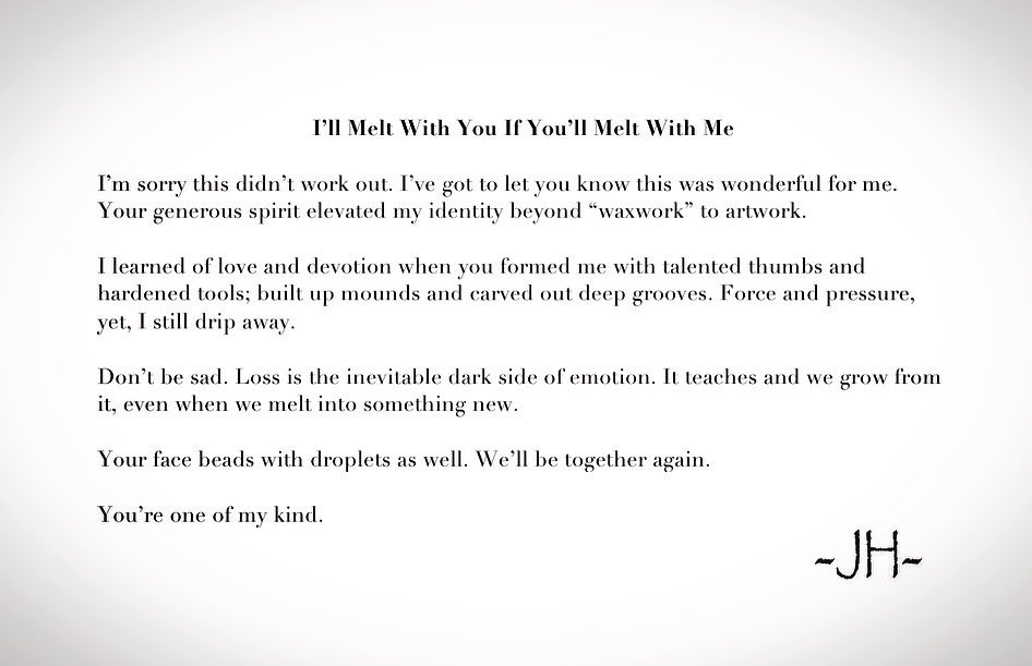 JayHeltzer's tweet image. “I’ll Melt With You If You Melt With Me”

Day 94 of #the100DayProject #vss365 #museprompt #whistpr #painfulprompts #rockandverse #mentalhealthprompts #inkmine
#100Days100pics100Stories100Words #WritingCommunity #100WordStory #amwriting #WriteOn 
📸: Stewart MacLean on @Unsplash