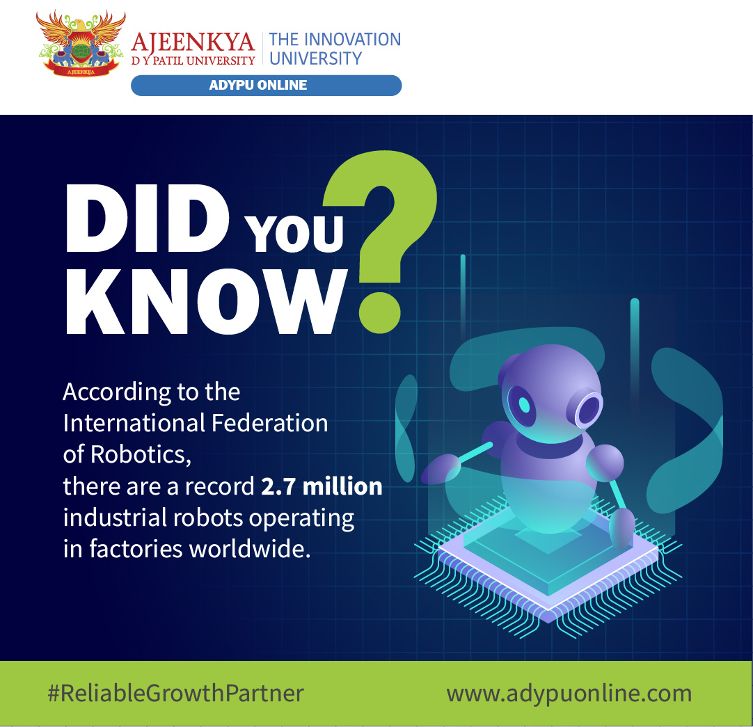 AdypuO's tweet image. As we walk the path of the Robotics Revolution we will look back at this decade as the one where robotics really took off, and laid the foundations for our future world. Check put the pace at which the adaptation is growing
#adypuonline #robotics #robotfacts #indianrobots #robot