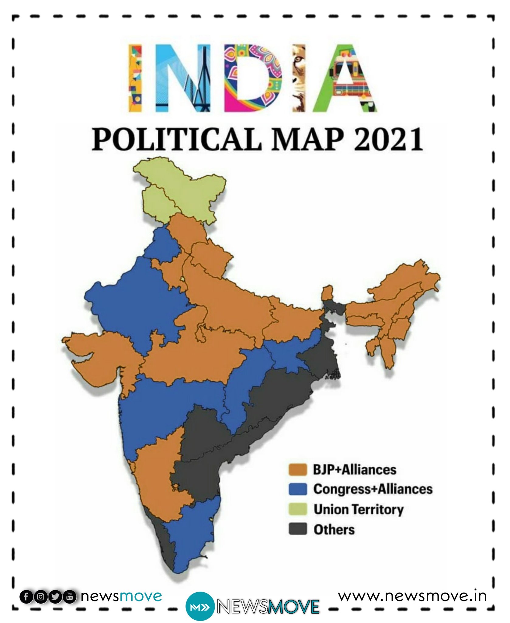 Newsmoveindia Political Map Of India 21 India Politicalmap Bjp Congress Politics Congressalliance Unionterritory Politicalparty Newsmove T Co 2eodpaobrt Twitter