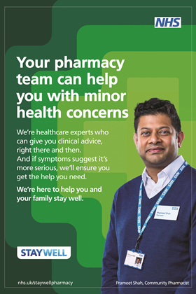 How often do you engage with your local pharmacist? The NHS encourages patients to first speak to their local pharmacist about their health concern and allow them to advise you on whether it needs to be addressed by a GP:
elsdalestreetsurgery.nhs.uk/pharmacy-first