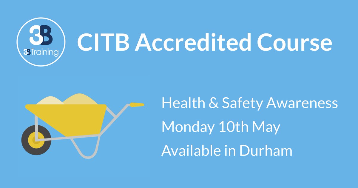 3BTraining's tweet image. 📝 CITB Health &amp;amp; Safety Awareness in Durham 

🛒 Book your place online here
👉 ow.ly/9W1750EEas5

#trainingprovider #citbcourse #healthandsafety