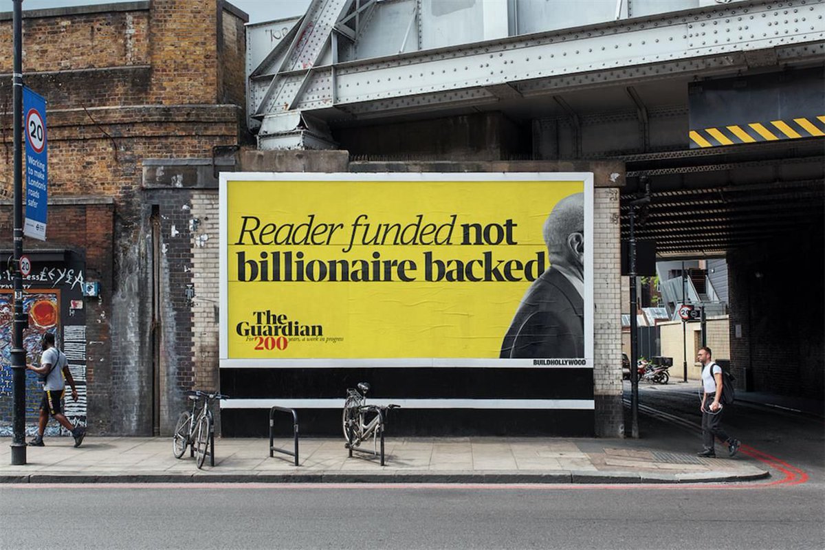 Campaignmag's tweet image. The Guardian is marking its 200th anniversary with a campaign touting its role as a 'work in progress' challenger brand buff.ly/3nEx2pN