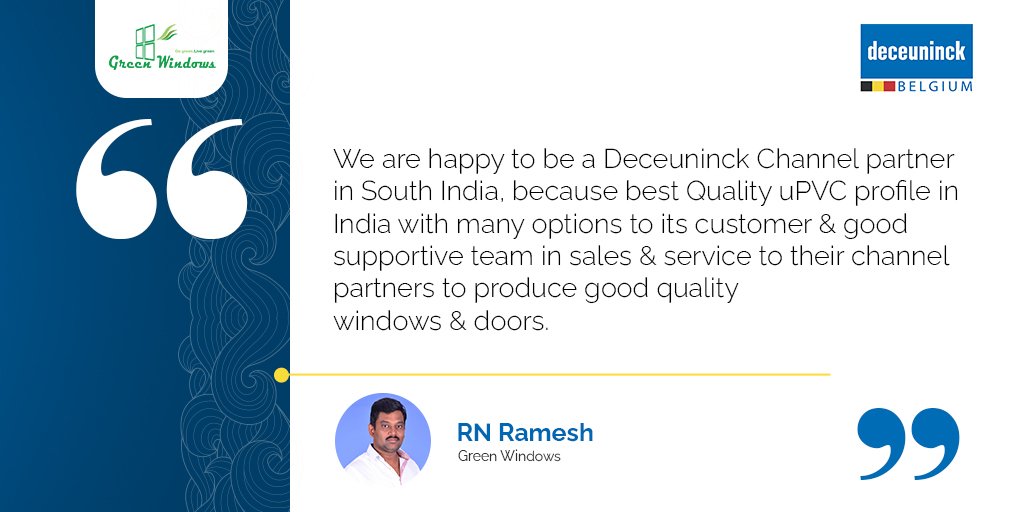Deceuninck_In's tweet photo. Our heartiest gratitude to Mr. RN Ramesh of @greenwindowsdpi for their continued support and faith in Deceuninck.
Our team looks forward to doing great work together!
#DeceuninckIndia
#DeceuninckGroup
#GreenWindows
#uPVCWindows
#ChannelPartner
#Testimonial
#Deceuninck https://t.co/I4NJyydGoC