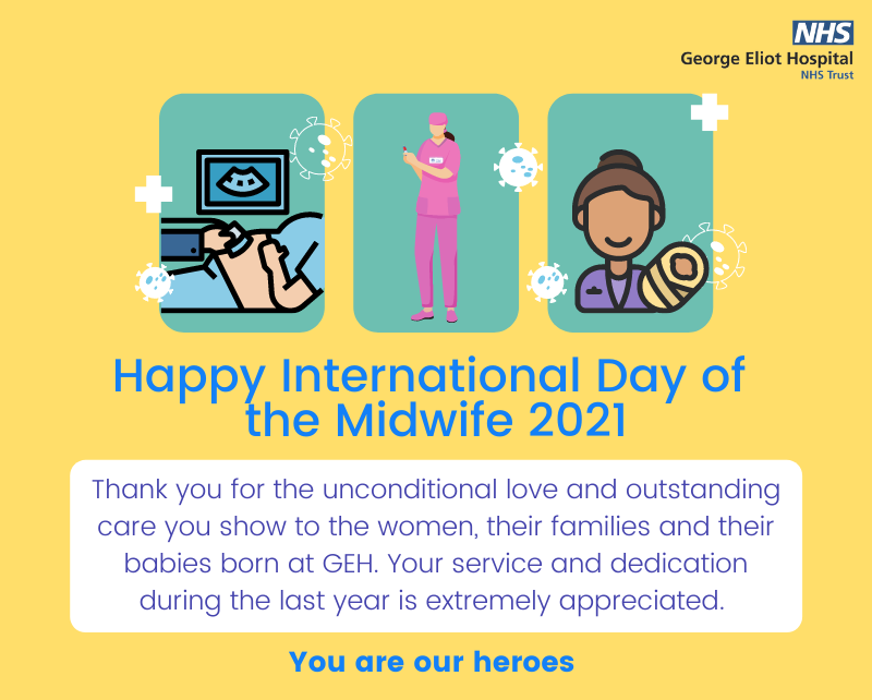 GEHNHSnews's tweet photo. Happy International Day of the Midwife! A huge thank you to each and every single one of our lovely midwives! #IDM2021 https://t.co/Or9efTM6O3